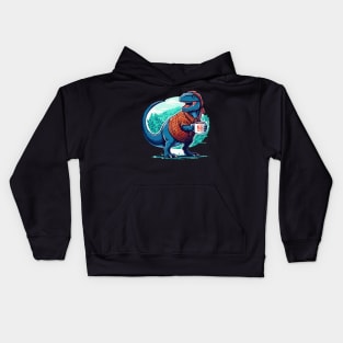 Tea rex break Kids Hoodie